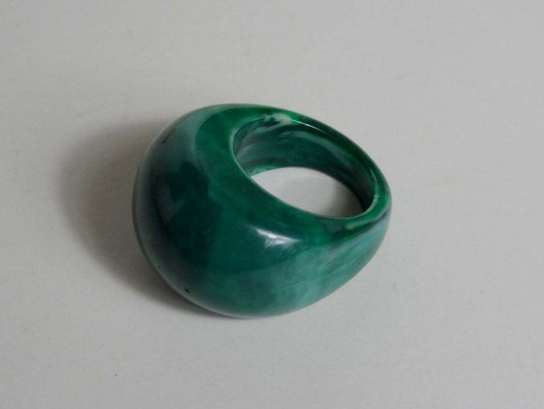 SOLD! 1930 1940 Large Vintage Bakelite Blue Moon End of Day Marbled Ring Very Rare