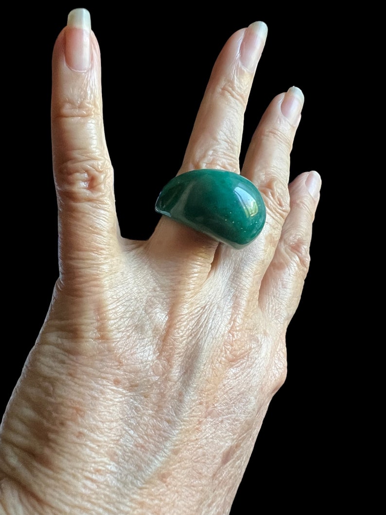 SOLD! 1930 1940 Large Vintage Bakelite Blue Moon End of Day Marbled Ring Very Rare