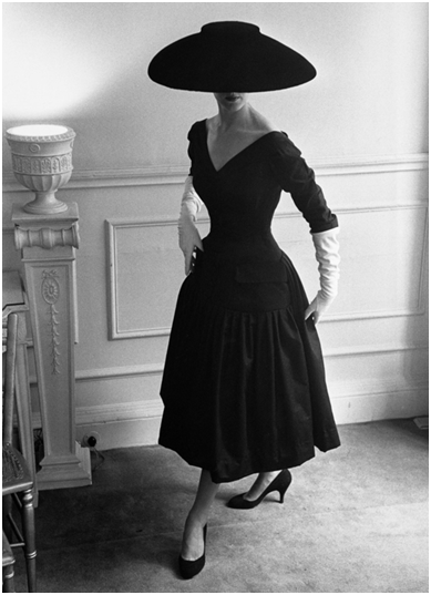 SOLD! 1950 Vintage Very Wide Brim Deep Black Straw Woven Hat with Pointed Crown Perfect and Rare