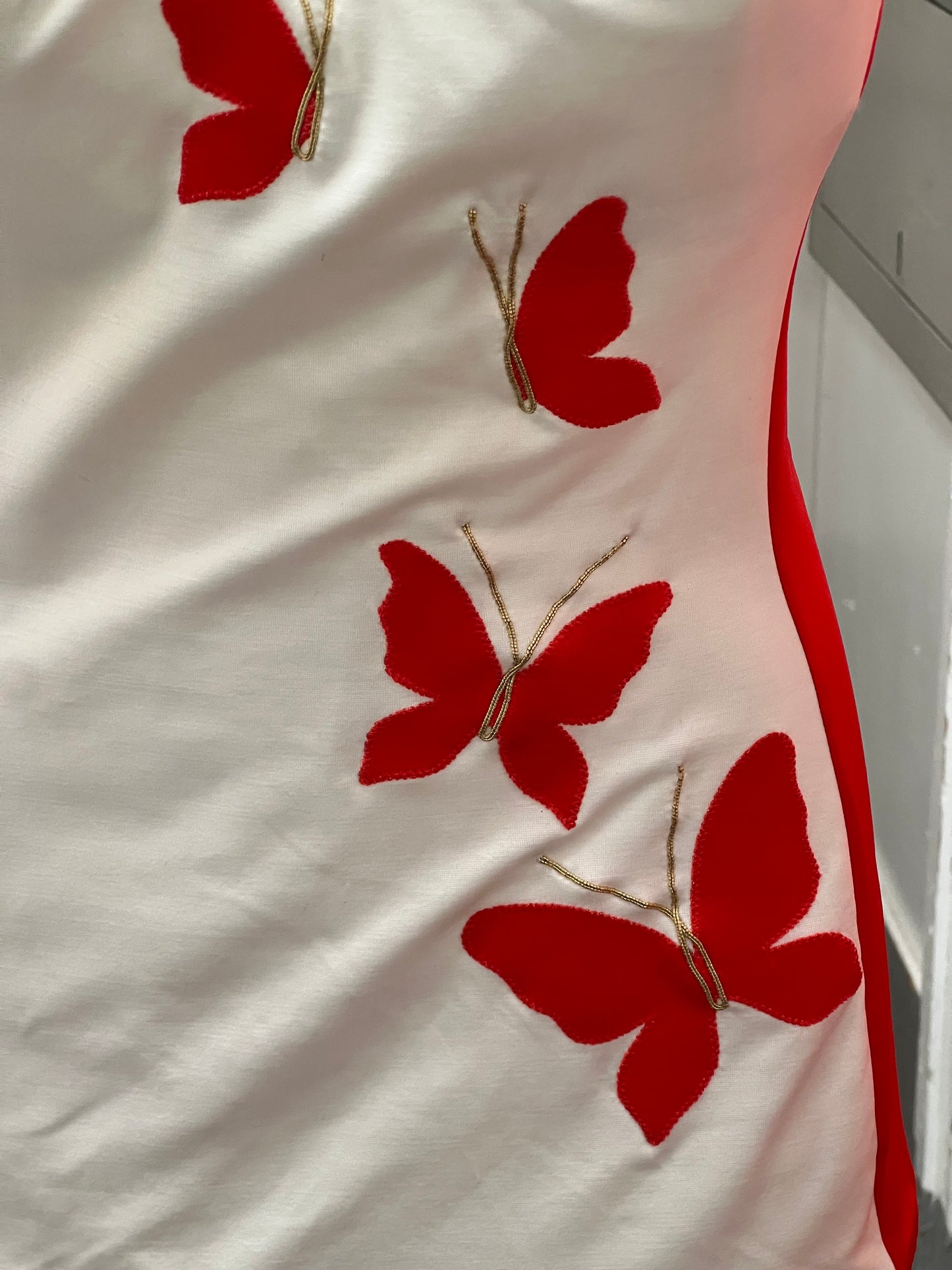 1950 Rare Vintage De Weese Designs One Piece Swimsuit with Coverup Butterfly Appliques Perfect