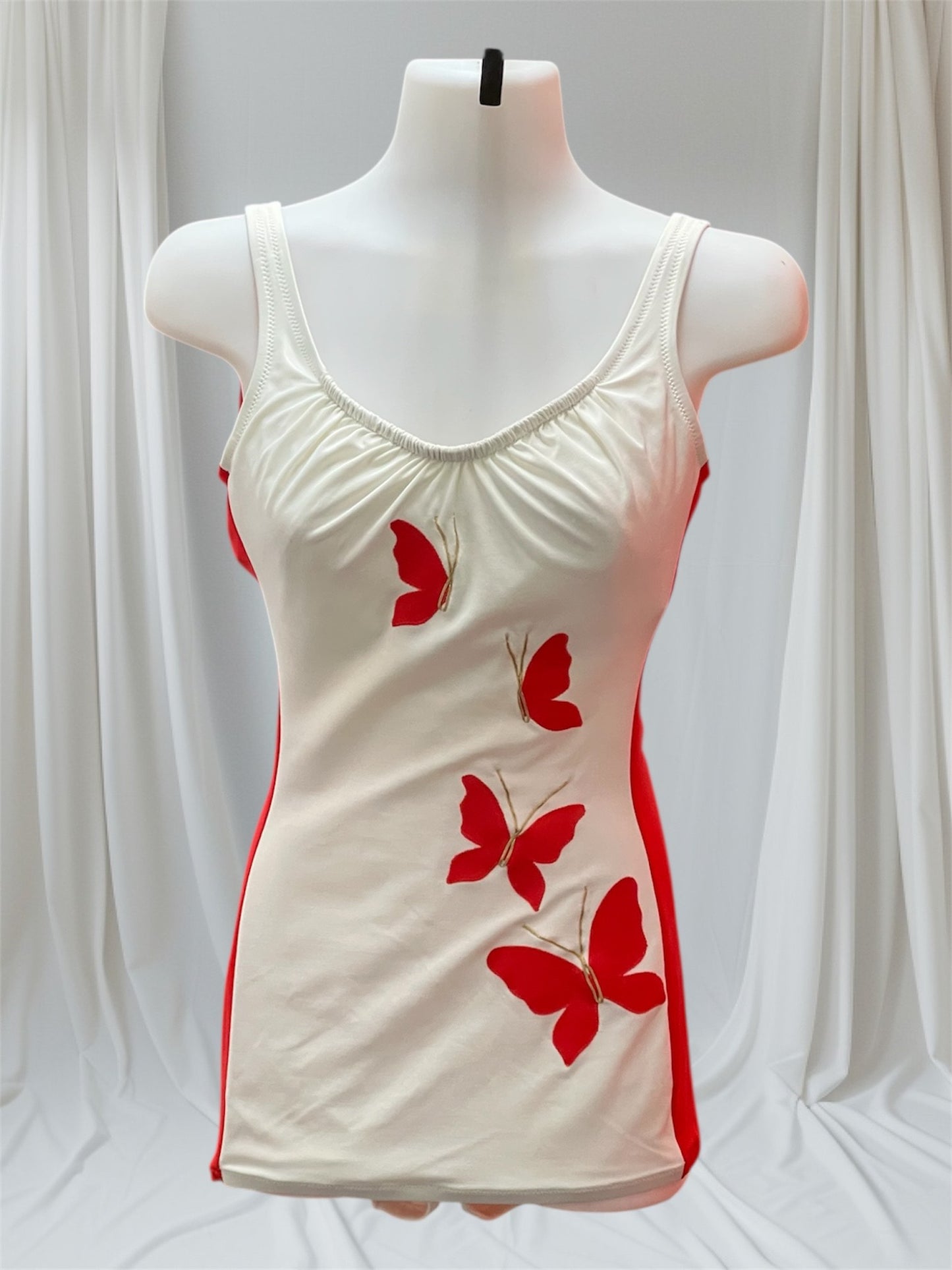 1950 Rare Vintage De Weese Designs One Piece Swimsuit with Coverup Butterfly Appliques Perfect