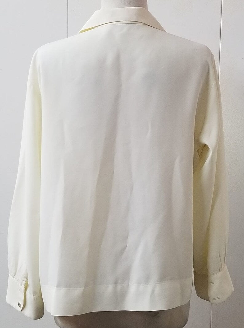 SOLD! 1950's Vintage Hand Painted Crepe Rayon Blouse Gorgeous