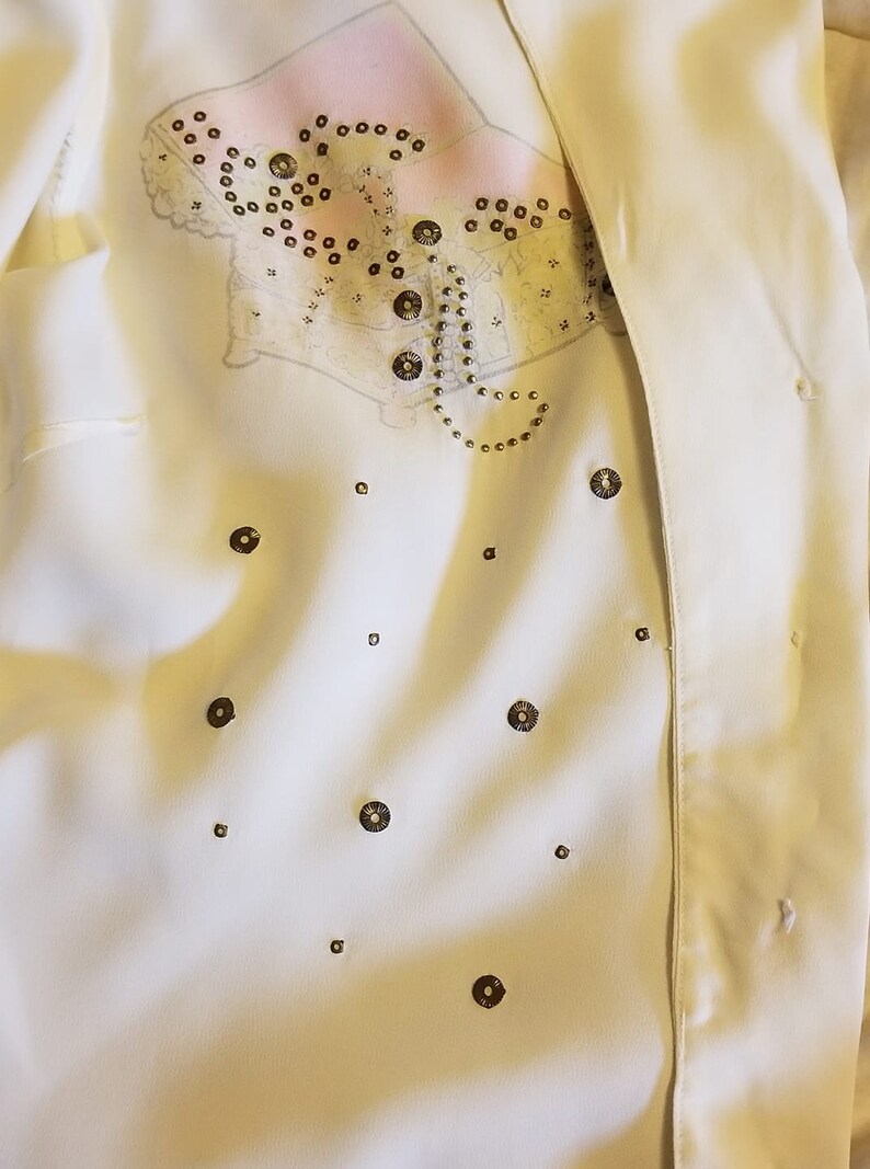 SOLD! 1950's Vintage Hand Painted Crepe Rayon Blouse Gorgeous