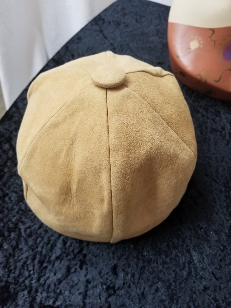 1970's Beige Suede Cap Hat Wonderful Condition