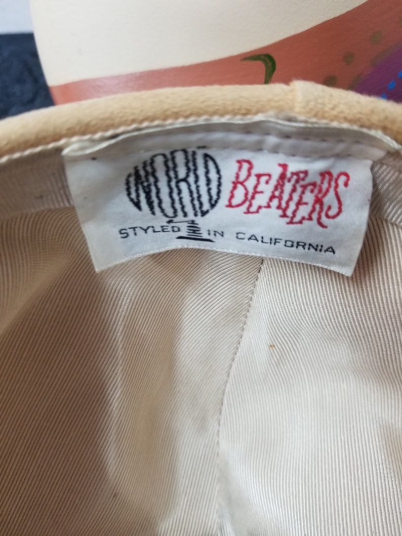 1970's Beige Suede Cap Hat Wonderful Condition