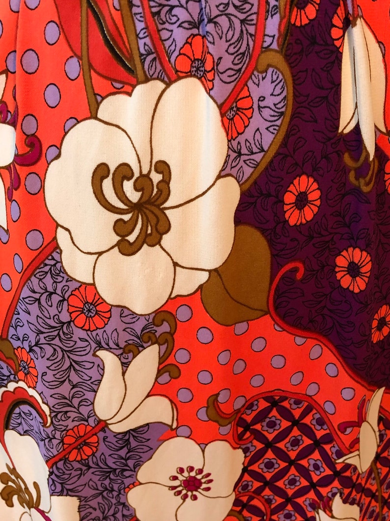 1960s 1970's Vintage Silky Jersey Fabulous Floral Summer Halter Maxi Dress