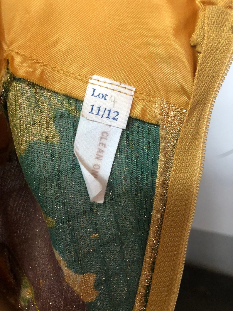 1970's Vintage Size 11-12 Disco Evening Gold Thread Knit Maxi Dress with Matching Bolero OMG So Cool