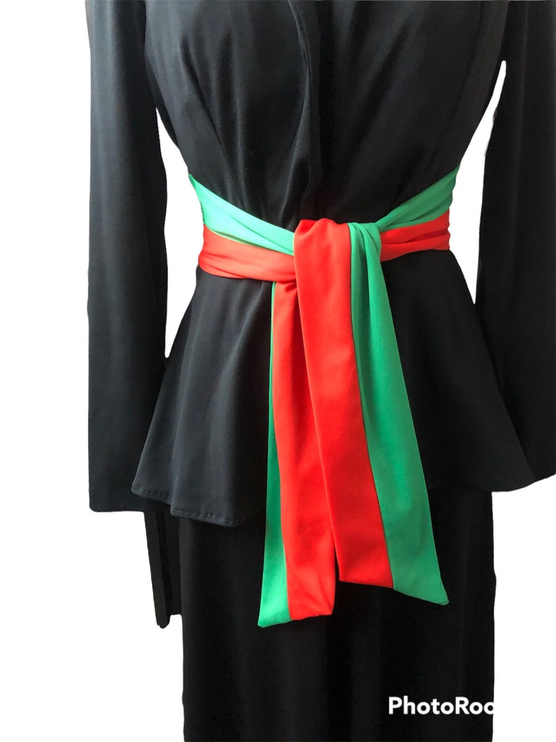 1970's Vintage Size 11 Disco Evening Black with Red Green Accents Maxi Dress with Matching Bolero OMG So Cool
