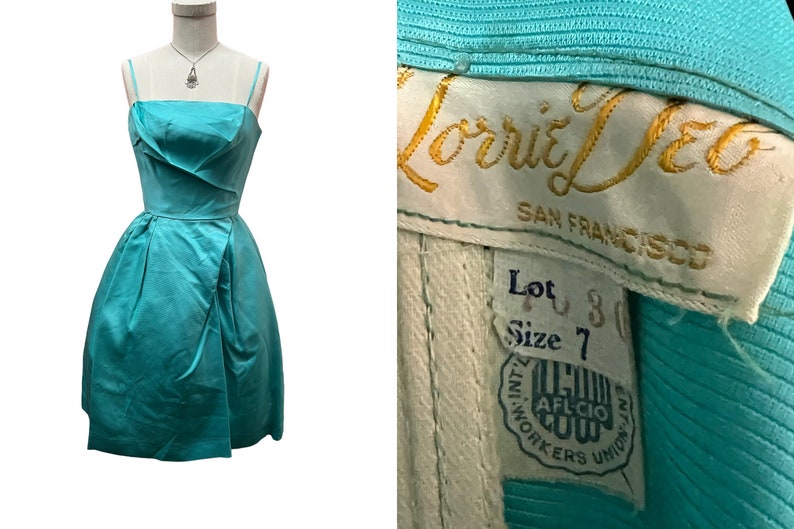 1950's Vintage Lorrie Deb Evening Cocktail Prom Dress Gorgeous