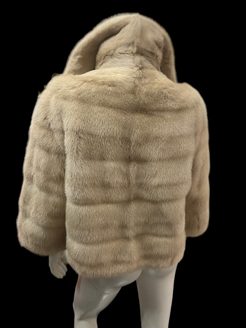 1950 Vintage Creamy Mink Evening Jacket Perfect