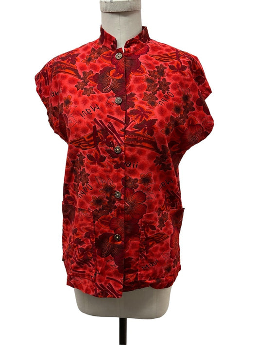 SOLD! 1940 1950 Vintage Royal Hawaiian Tea Timer Shirt with Patch Pockets